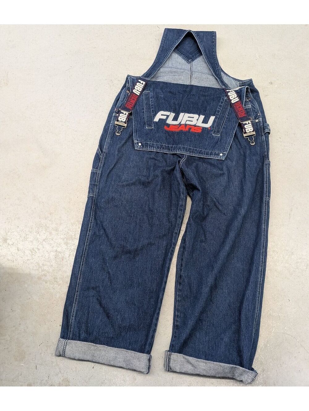 Vintage 90s FUBU Collection Jeans Over Bib Denim Overalls